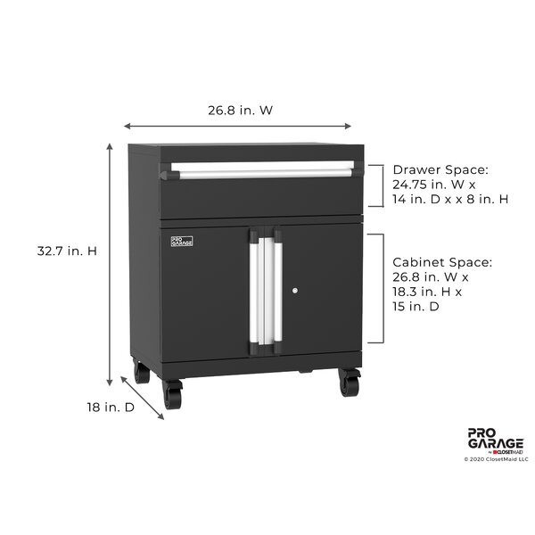 ClosetMaid ProGarage 32.7" x 26.8" W x 18" Mobile Storage Cabinet | Wayfair